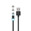 Forever Core 3 az 1-ben mágneses kábel USB - Lightning + USB-C + microUSB 1,0 m 2,5A fekete thumbnail
