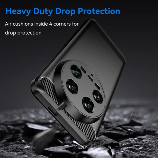  Techsuit - Karbonszálas szilikon - Xiaomi 14 Ultra - Fekete tok - 4