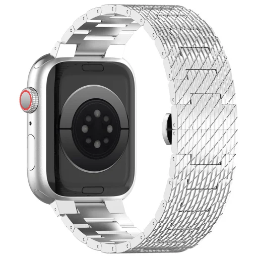  Techsuit - Óraszíj 32 mm (W052) - Apple Watch 1/2/3/4/5/6/7/8/9/10/SE/SE 2 (38/40/41/42 mm) - Ezüst - 3