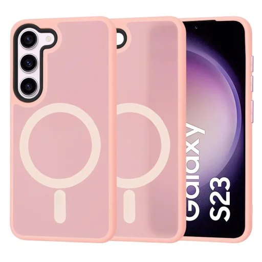  Techsuit - HaloFrost MagSafe Sorozat - Samsung Galaxy S23 - Rózsaszín tok - 1