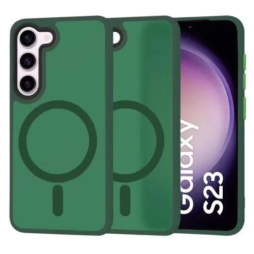  Techsuit - HaloFrost MagSafe Sorozat - Samsung Galaxy S23 - Éjféli Zöld tok - 1