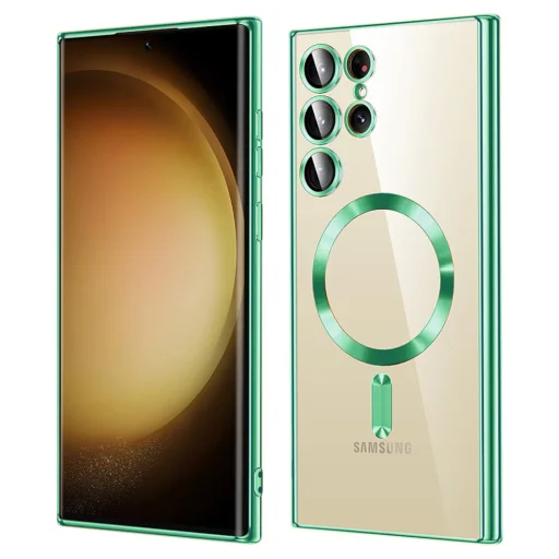  Techsuit - Luxus Kristály MagSafe - Samsung Galaxy S23 Ultra - Világoszöld tok - 1