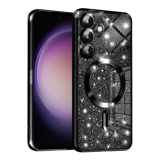  Techsuit - Luxus Glitter MagSafe - Samsung Galaxy S23 FE - Fekete tok - 1