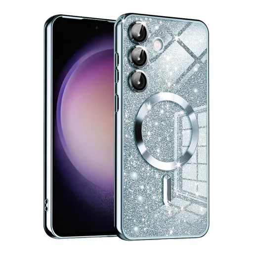  Techsuit - Luxus Csillogó MagSafe - Samsung Galaxy S23 FE - Világoskék tok - 1