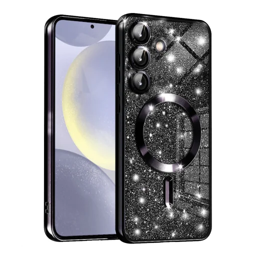  Techsuit - Luxus Csillogó MagSafe - Samsung Galaxy S24 Plus - Fekete tok - 1