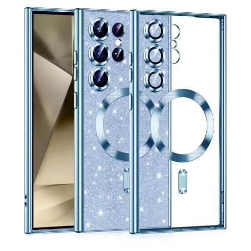  Techsuit - Luxus Csillogó MagSafe - Samsung Galaxy S24 Ultra - Világoskék tok - 1