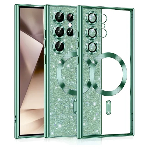  Techsuit - Luxus Csillogó MagSafe - Samsung Galaxy S24 Ultra - Világoszöld tok - 1
