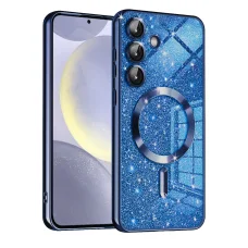 Techsuit - Luxusný trblietavý MagSafe - Samsung Galaxy S24 Plus - Tmavomodré puzdro