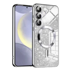 Techsuit - Luxusný trblietavý MagSafe - Samsung Galaxy S24 - Strieborný kryt