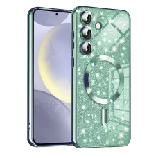 Techsuit - Luxusné trblietavé MagSafe - Samsung Galaxy S24 Plus - Svetlozelený kryt