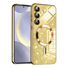 Techsuit - Luxusné trblietavé MagSafe - Samsung Galaxy S24 Plus - Zlaté puzdro