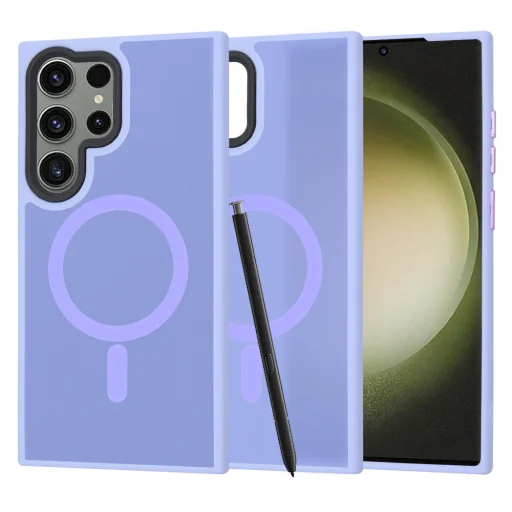  Techsuit - HaloFrost MagSafe Széria - Samsung Galaxy S23 Ultra - Világoslila tok - 1