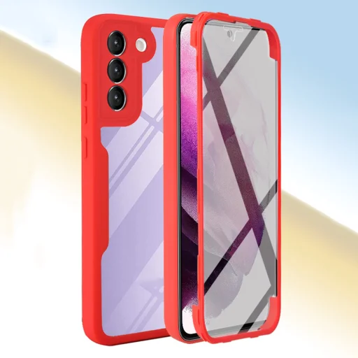  Techsuit - ColorVerse 360 Sorozat + Képernyővédő - Samsung Galaxy S21 FE 5G - Rózsaszín tok - 5
