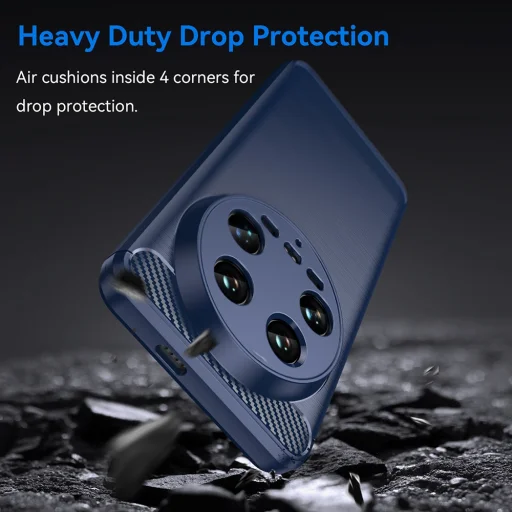  Techsuit - Szén Szilikon - Xiaomi 14 Ultra - Kék tok - 4