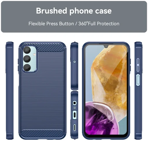  Techsuit - Karbon Szilikon - Samsung Galaxy M15 - Kék tok - 2