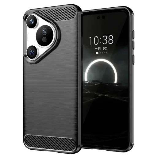  Techsuit - Szénszilikon - Huawei Pura 70 - Fekete tok - 1