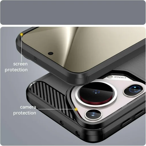  Techsuit - Karbon Szilikon - Huawei Pura 70 Ultra - Kék tok - 4