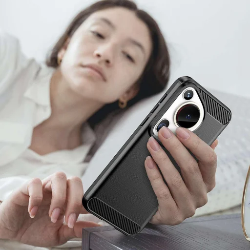  Techsuit - Karbon Szilikon - Huawei Pura 70 Ultra - Kék tok - 5