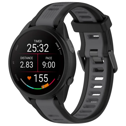  Techsuit - 20 mm-es óraszíj (W053) - Samsung Galaxy Watch 4/5/Active 2, Huawei Watch GT 3 (42mm)/GT 3 Pro (43mm) - Szürke - 4