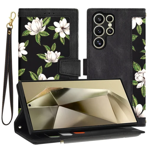  Samsung Galaxy S24 Ultra A hajnal virágai Techsuit FlipCraft tok - 1