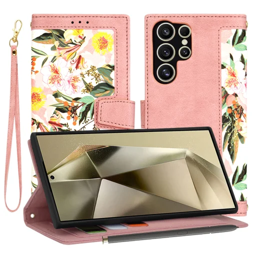  Samsung Galaxy S24 Ultra Édes Rózsaszín Techsuit FlipCraft tok - 1