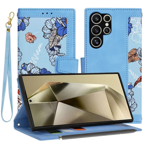  Samsung Galaxy S24 Ultra Élénk Kék Techsuit FlipCraft tok - 1