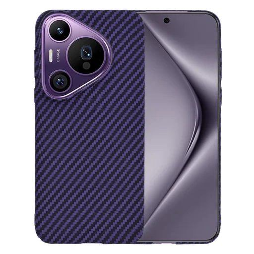  Techsuit - Karbonit Szálas Burkolat - Huawei Pura 70 Pro - Lila tok - 1
