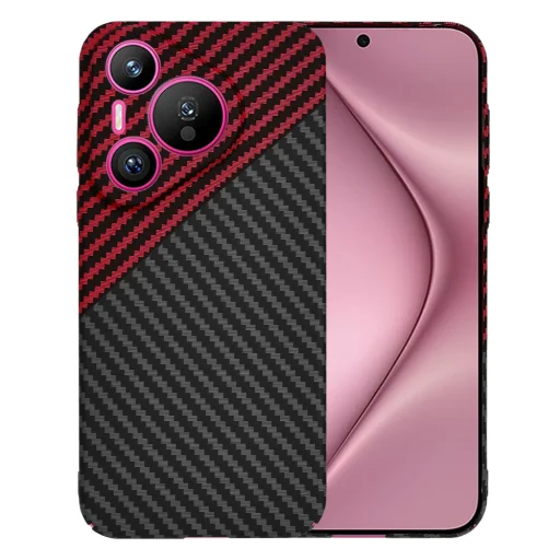  Techsuit - Karbonszálas Héj - Huawei Pura 70 - Piros Vortex tok - 1