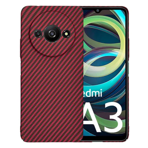  Techsuit - Karbonit Rosthéj - Xiaomi Redmi A3 - Piros tok - 1