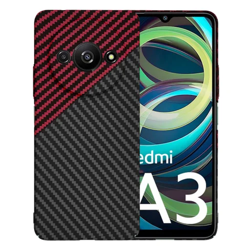  Techsuit - Carbonit FiberShell - Xiaomi Redmi A3 - Vörös Vortex tok - 1