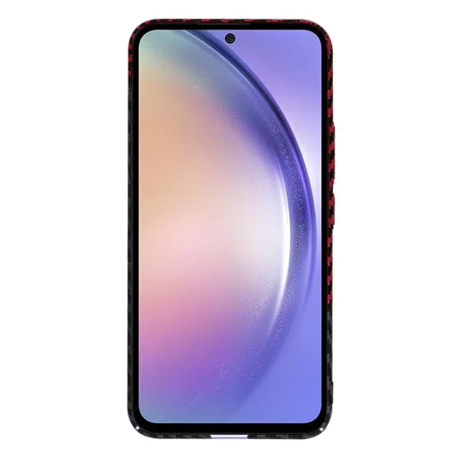  Techsuit - Carbonite Szálhéj - Samsung Galaxy A54 - Vörös Vortex tok - 2