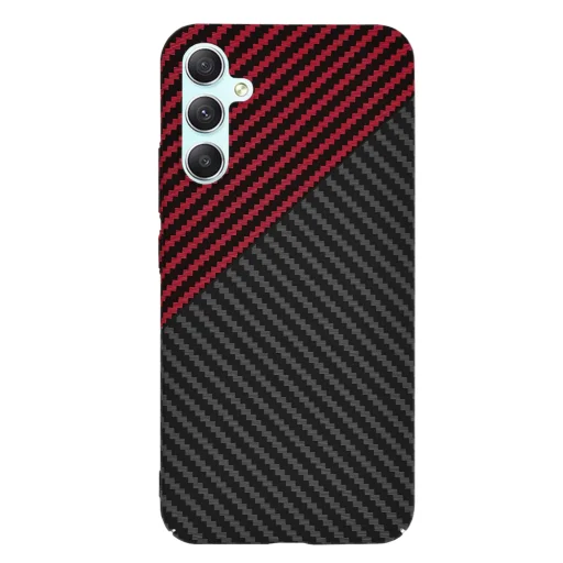  Techsuit - Karbonit Szálhéj - Samsung Galaxy A34 5G - Vörös Vortex tok - 2