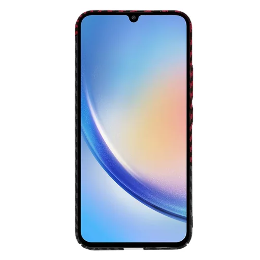  Techsuit - Karbonit Szálhéj - Samsung Galaxy A34 5G - Vörös Vortex tok - 3
