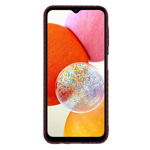  Techsuit - Karbonit SzálHéj - Samsung Galaxy A14 4G / A14 5G - Piros tok - 2