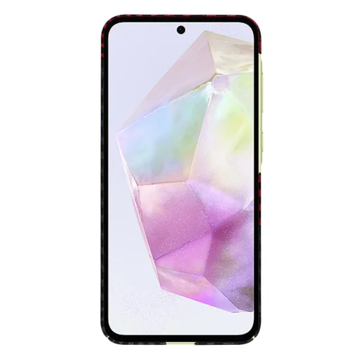  Techsuit - Carbonite FiberShell - Samsung Galaxy A35 5G - Vörös Vortex tok - 2