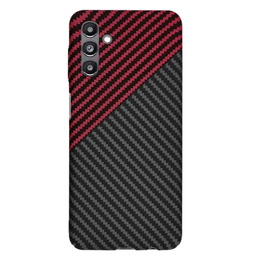  Techsuit - Carbonite FiberShell - Samsung Galaxy A13 5G / A04s - Piros Vortex tok - 3