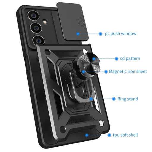  Techsuit - CamShield Sorozat - Samsung Galaxy M35 - Fekete tok - 3