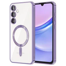 Techsuit - Luxusné kryštálové MagSafe - Samsung Galaxy A15 4G / A15 5G - Svetlofialové puzdro