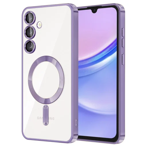 Techsuit - Luxusné kryštálové MagSafe - Samsung Galaxy A15 4G / A15 5G - Svetlofialové puzdro - 1
