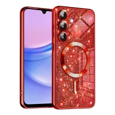 Techsuit - Luxusné trblietavé MagSafe - Samsung Galaxy A15 4G / A15 5G - Červené puzdro