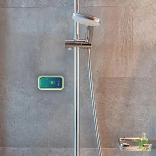  Techsuit - Telefon tartó (LC-999) - Fali tok, páramentes, visszahúzható, állítható, vízálló, 4-7 colos telefonokhoz - Arany Rózsaszín - 5