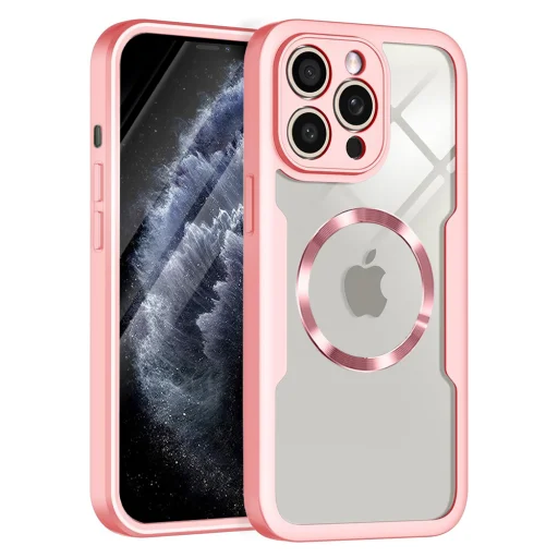  Techsuit - ColorVerse 360 MagSafe Sorozat + Képernyővédő - iPhone 11 Pro Max - Rózsaszín tok - 1