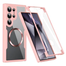  Samsung Galaxy S24 Ultra Rózsaszín Techsuit - ColorVerse 360 MagSafe sorozat + Képernyővédő tok