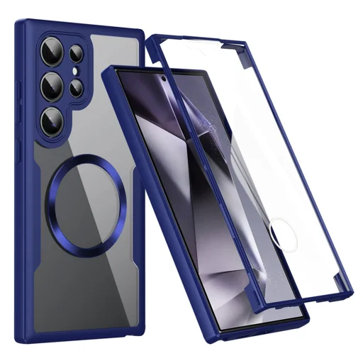  Samsung Galaxy S24 Ultra Kék Techsuit - ColorVerse 360 MagSafe Sorozat + Képernyővédő tok - 1