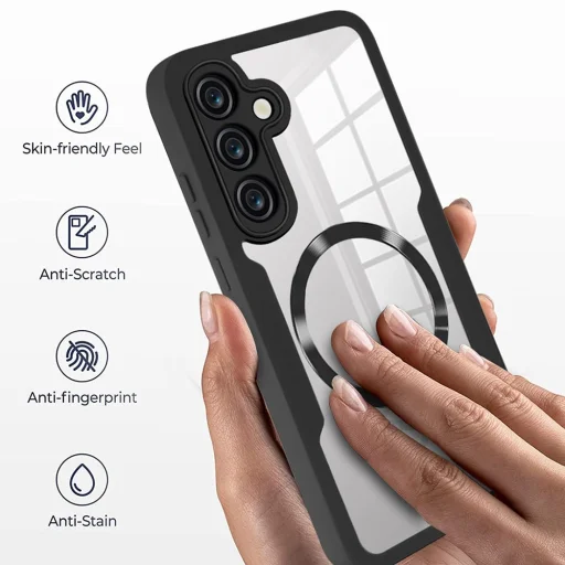 Techsuit - ColorVerse 360 MagSafe Sorozat + Képernyővédő - Samsung Galaxy S25 - Rózsaszín tok - 6