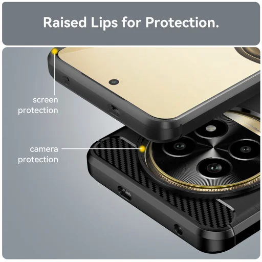  Techsuit - Karbonszilikon - Realme 13 Pro / 13 Pro+ - Fekete tok - 5