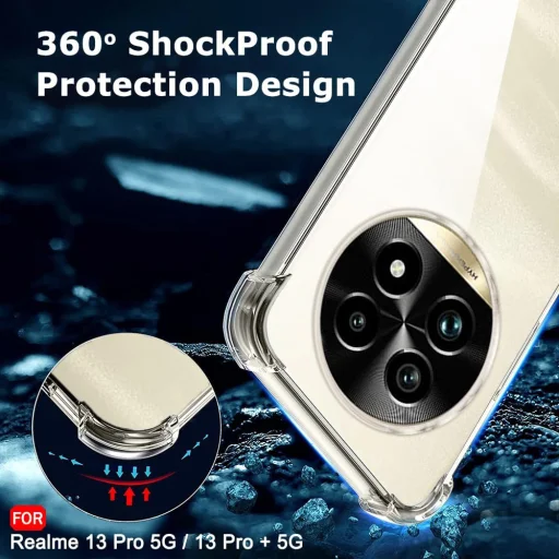  Techsuit - Ütésálló Átlátszó Szilikon - Realme 13 Pro / 13 Pro+ - Átlátszó tok - 5