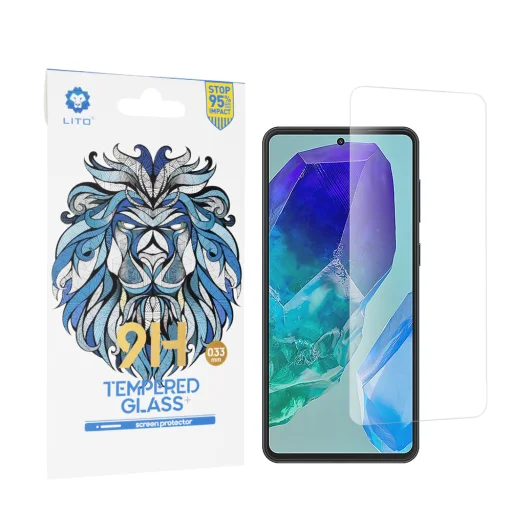  Lito - 2.5D Klasszikus Üveg - Samsung Galaxy M55 - Átlátszó üvegfólia - 1
