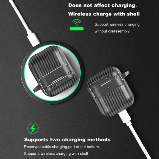  Techsuit - Karbonszálas tok - AirPods 1 / 2 - Fekete - 7