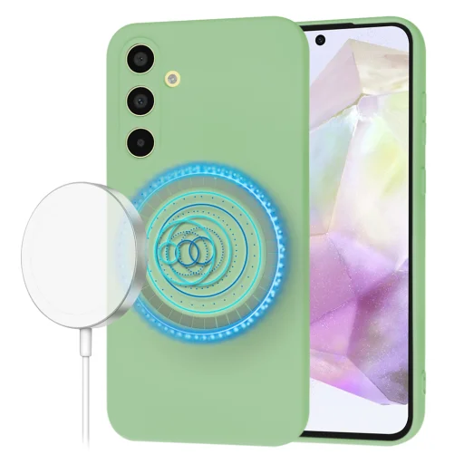  Techsuit - SoftFlex MagSafe - Samsung Galaxy A35 5G - Mentazöld tok - 1